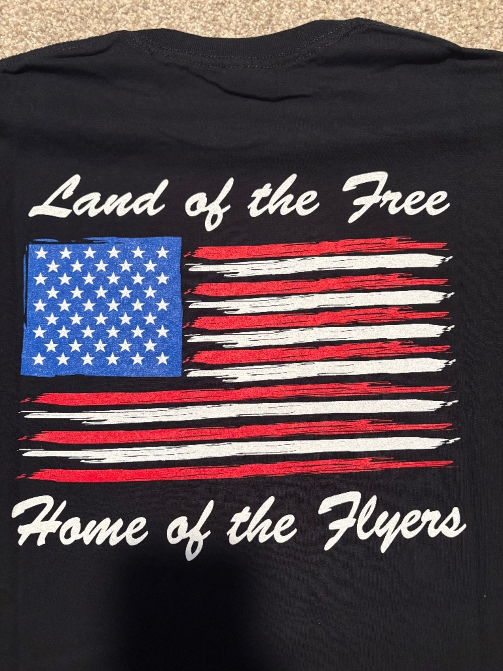 Dayton Flyers Gildan American Flag Graphic T-Shirt Black M
